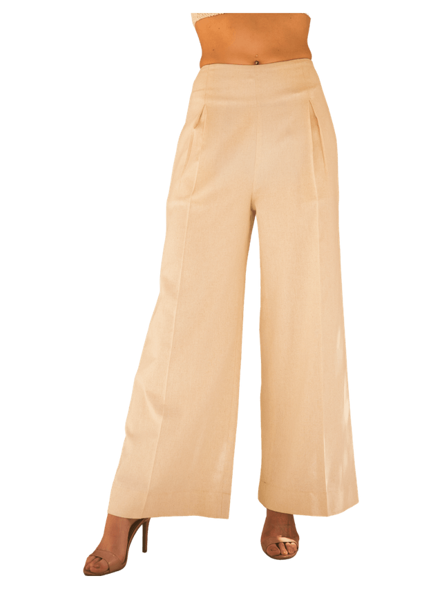 product High Waist Linen Pants Wide Leg Image